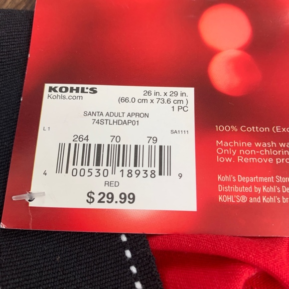 Santa adult apron $29.99 nwt - Picture 5 of 5